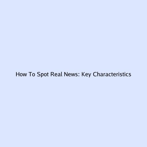 How To Spot Real News: Key Characteristics